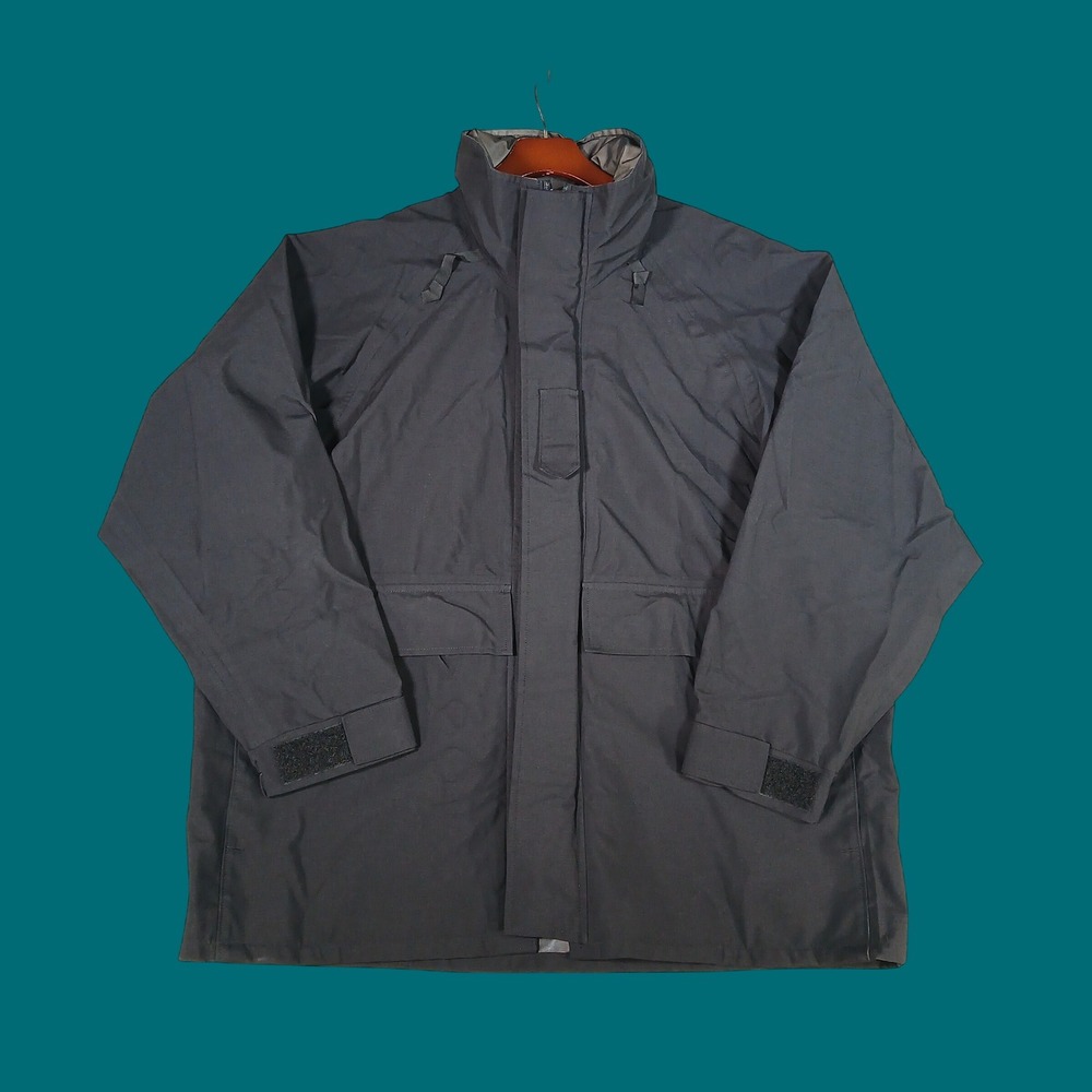 Cold Weather Parka Jacket Mens Large C-44 Gore-Tex Black Hooded Military